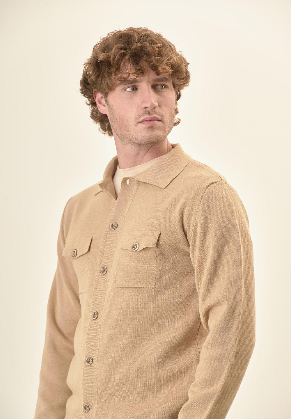 Angelico Giacca beige punto milano bottoni In Vendita