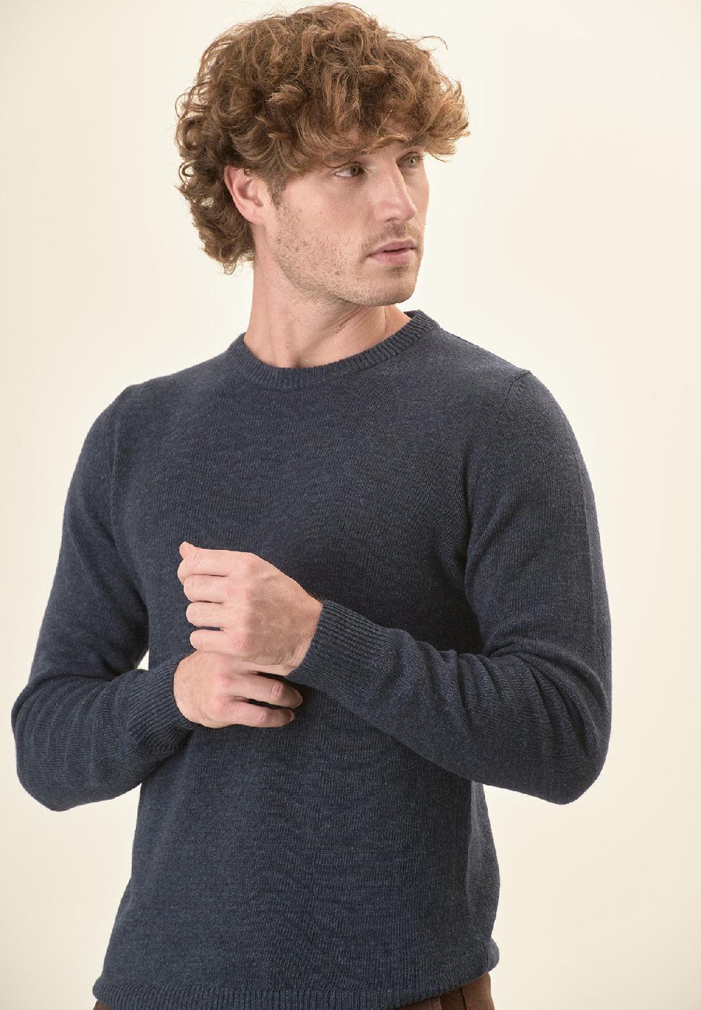 Angelico Girocollo blu denim misto cashmere Hotsell