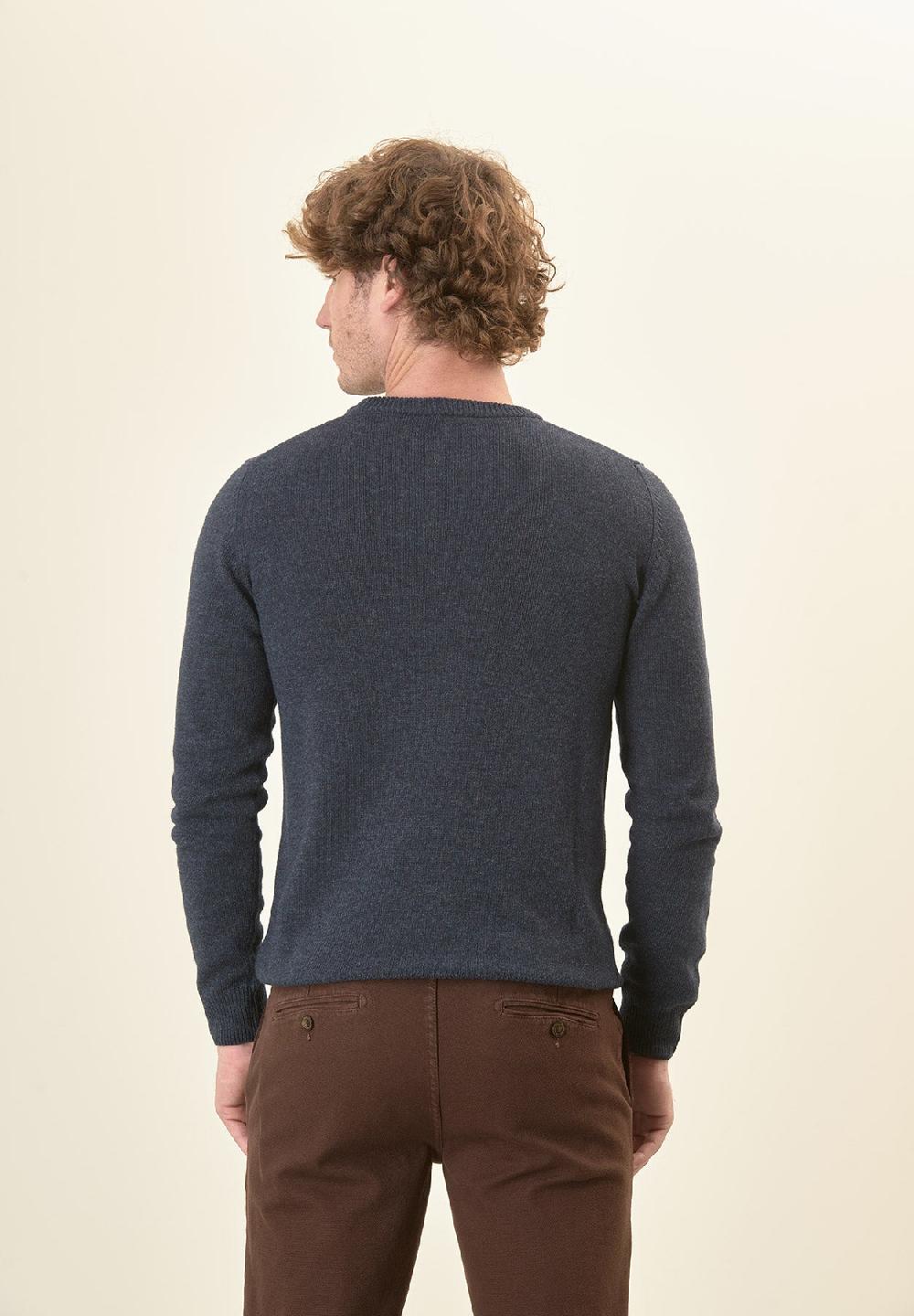 Angelico Girocollo blu denim misto cashmere Hotsell
