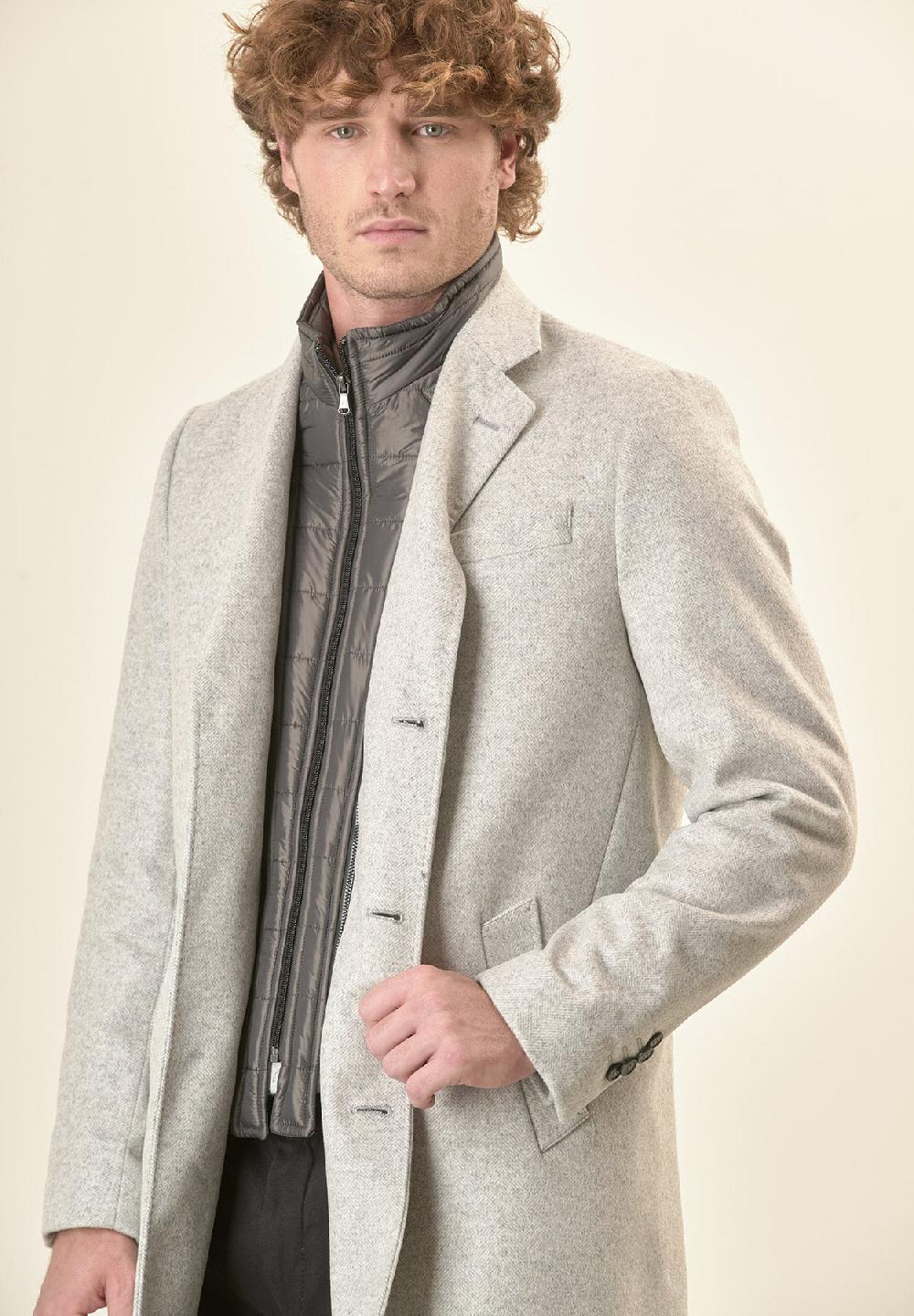 Angelico Cappotto grigio misto cashmere resca pettorina staccabile I Più Venduti