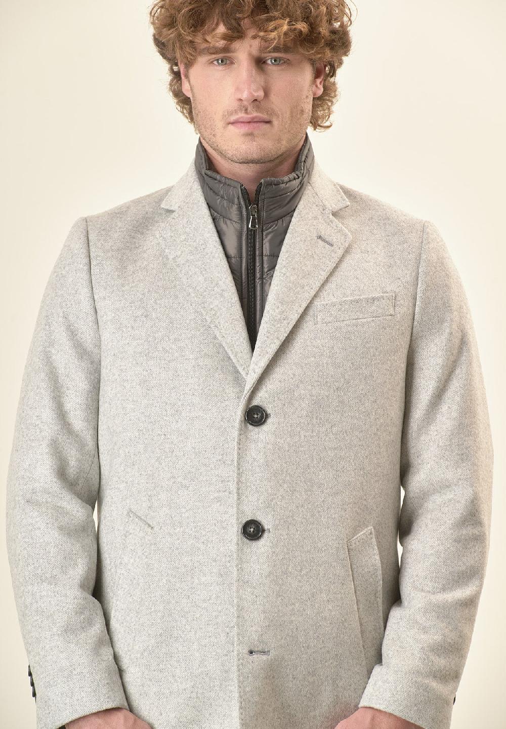 Angelico Cappotto grigio misto cashmere resca pettorina staccabile I Più Venduti