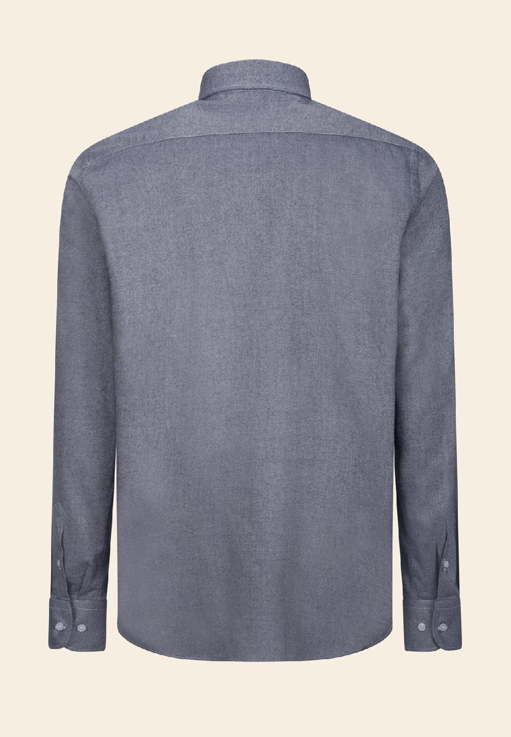 Angelico Camicia blu flanella taschino cotone regular fit Spedizione gratuita