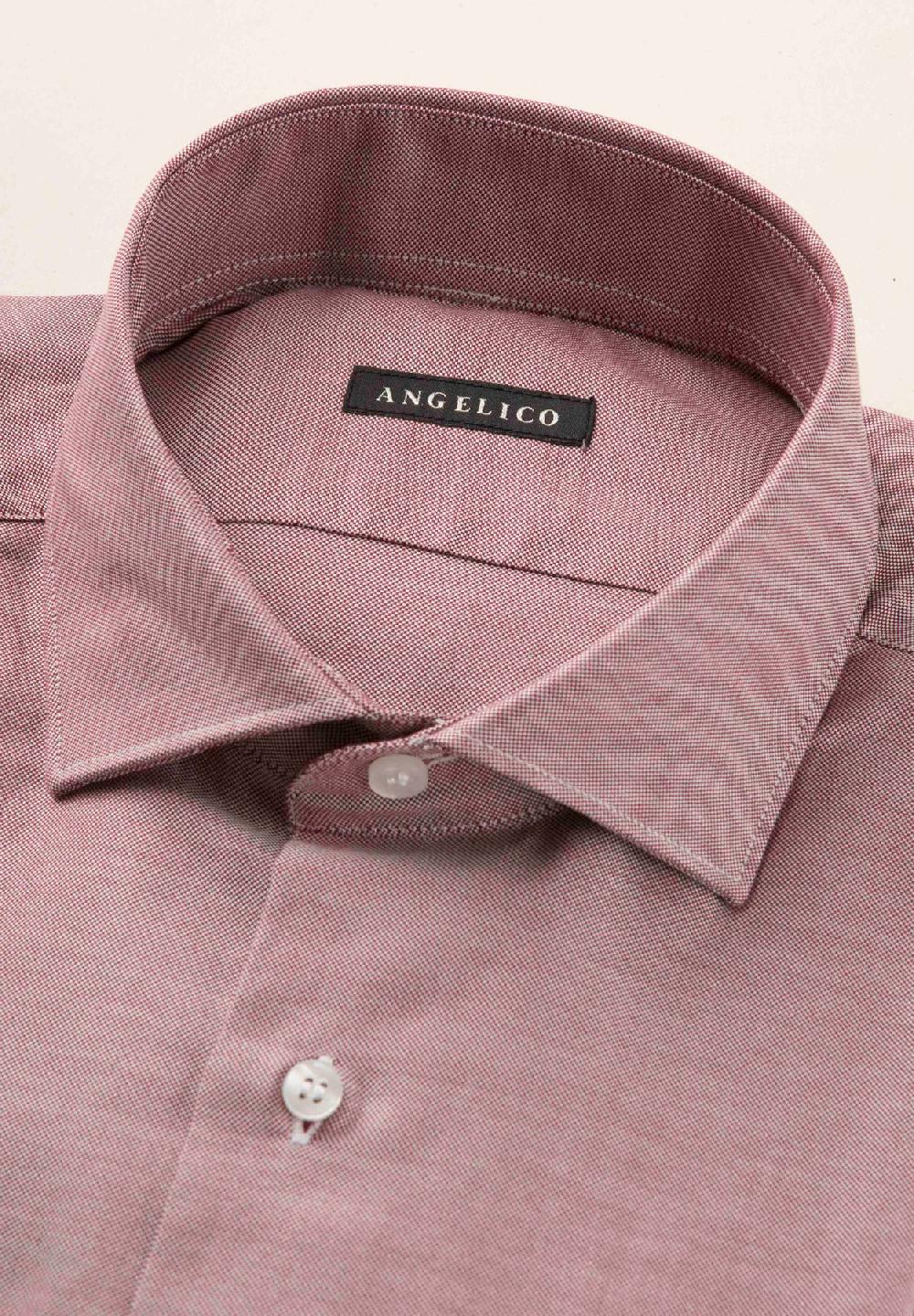 Angelico Camicia rossa oxford cotone slim fit Sconto di tempo limitato
