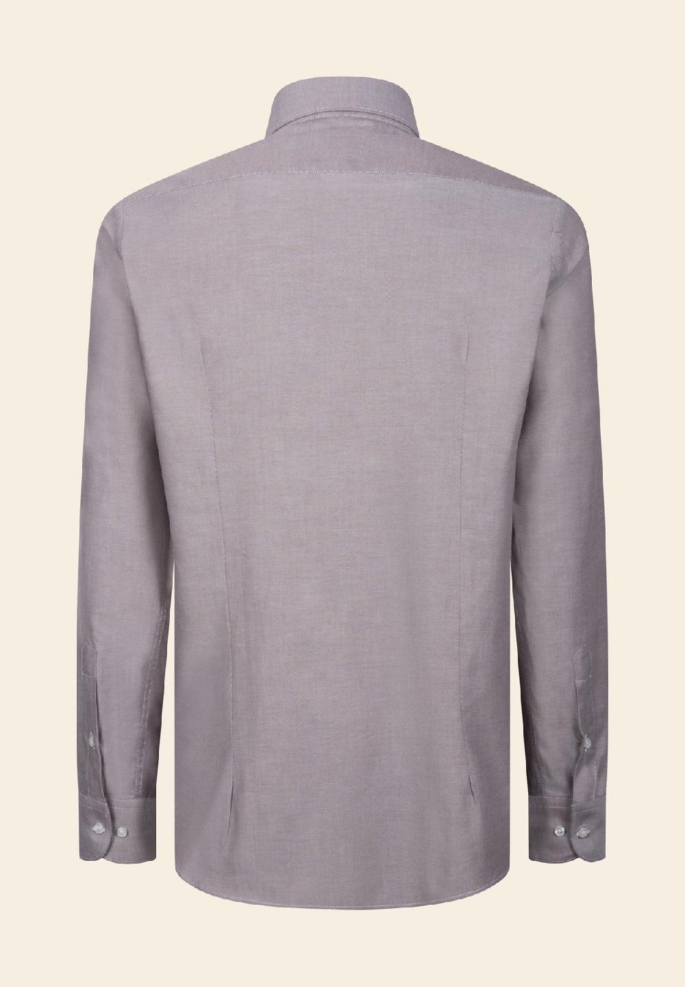 Angelico Camicia marrone oxford cotone slim fit Negozio online di fabbrica
