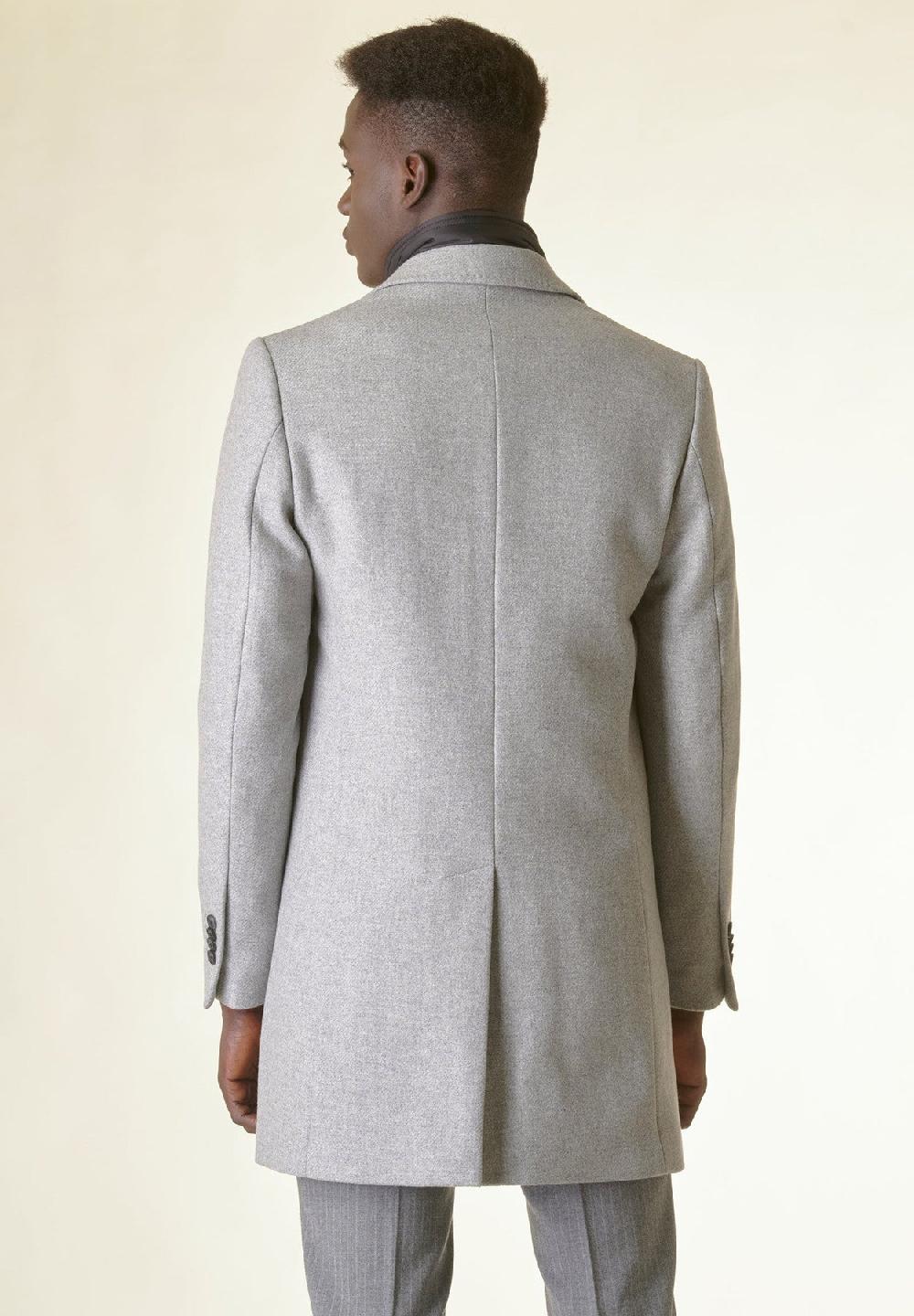 Angelico Cappotto grigio melange lana Vendite stagionali