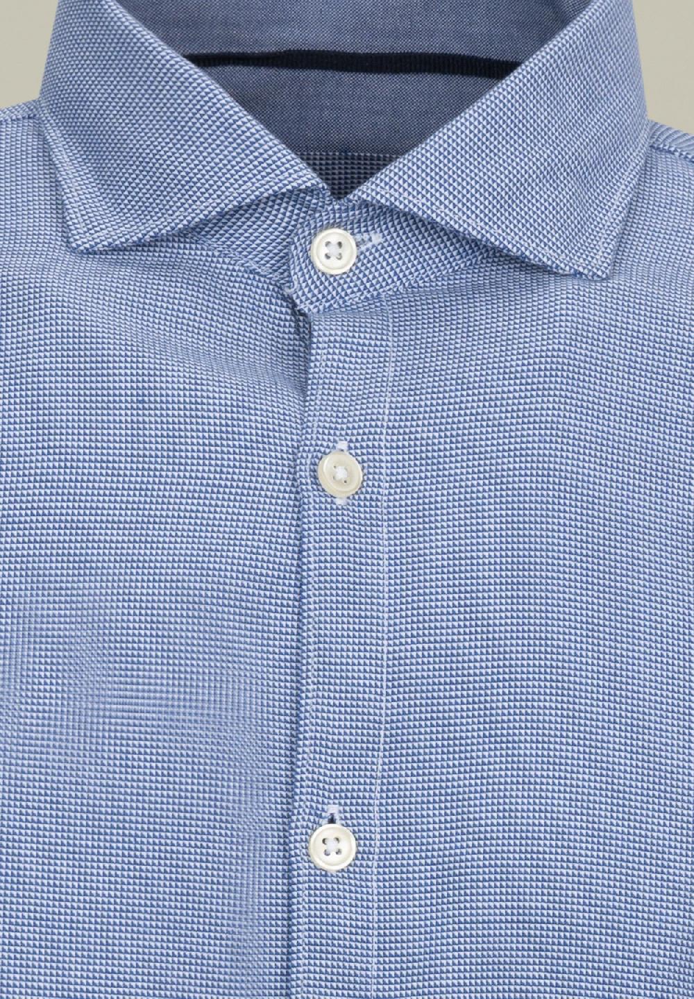 Angelico Camicia azzurra microdisegno jacquard regular fit Black Friday