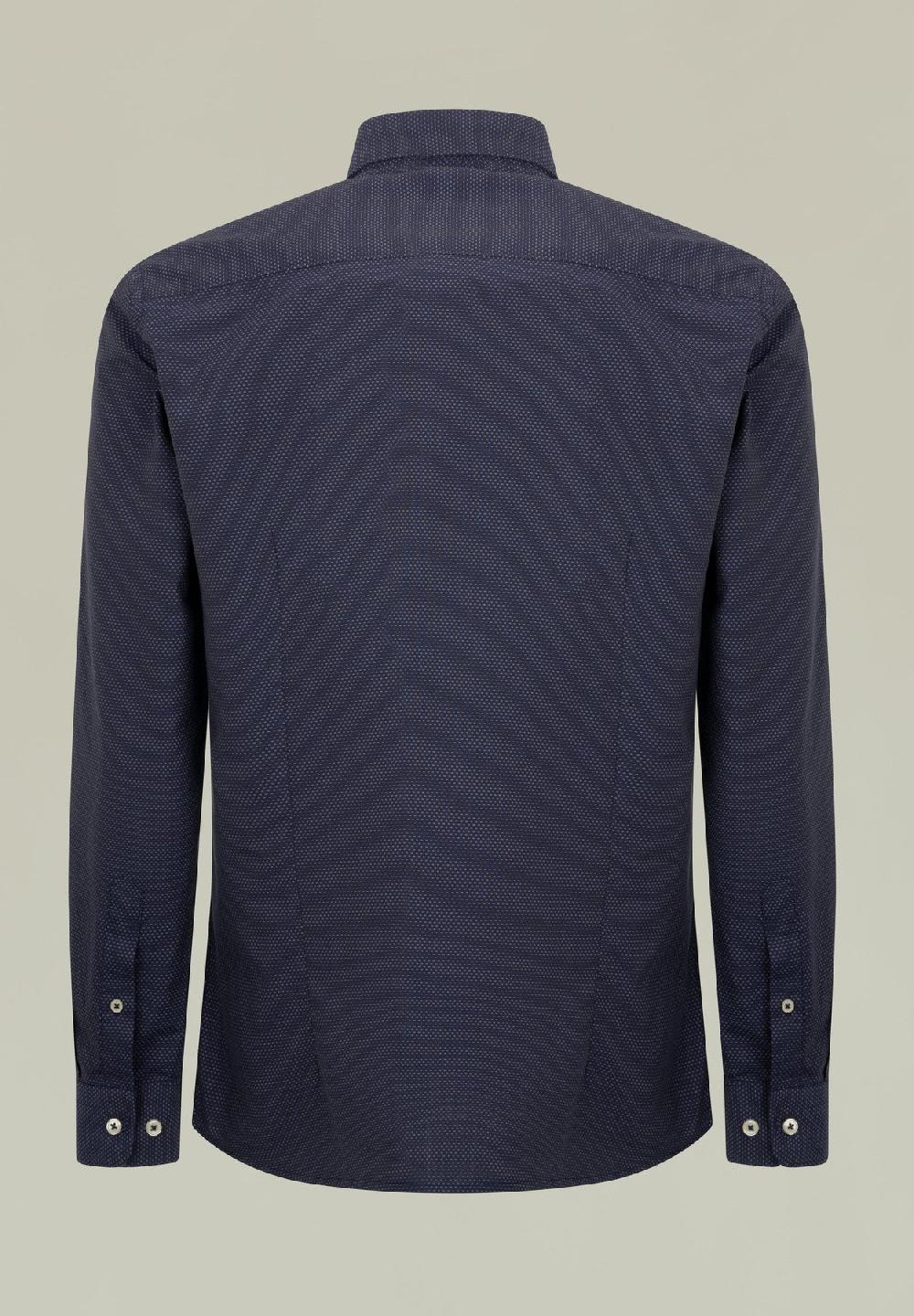 Angelico Camicia blu microdisegno jaquard regular fit Cyber Monday