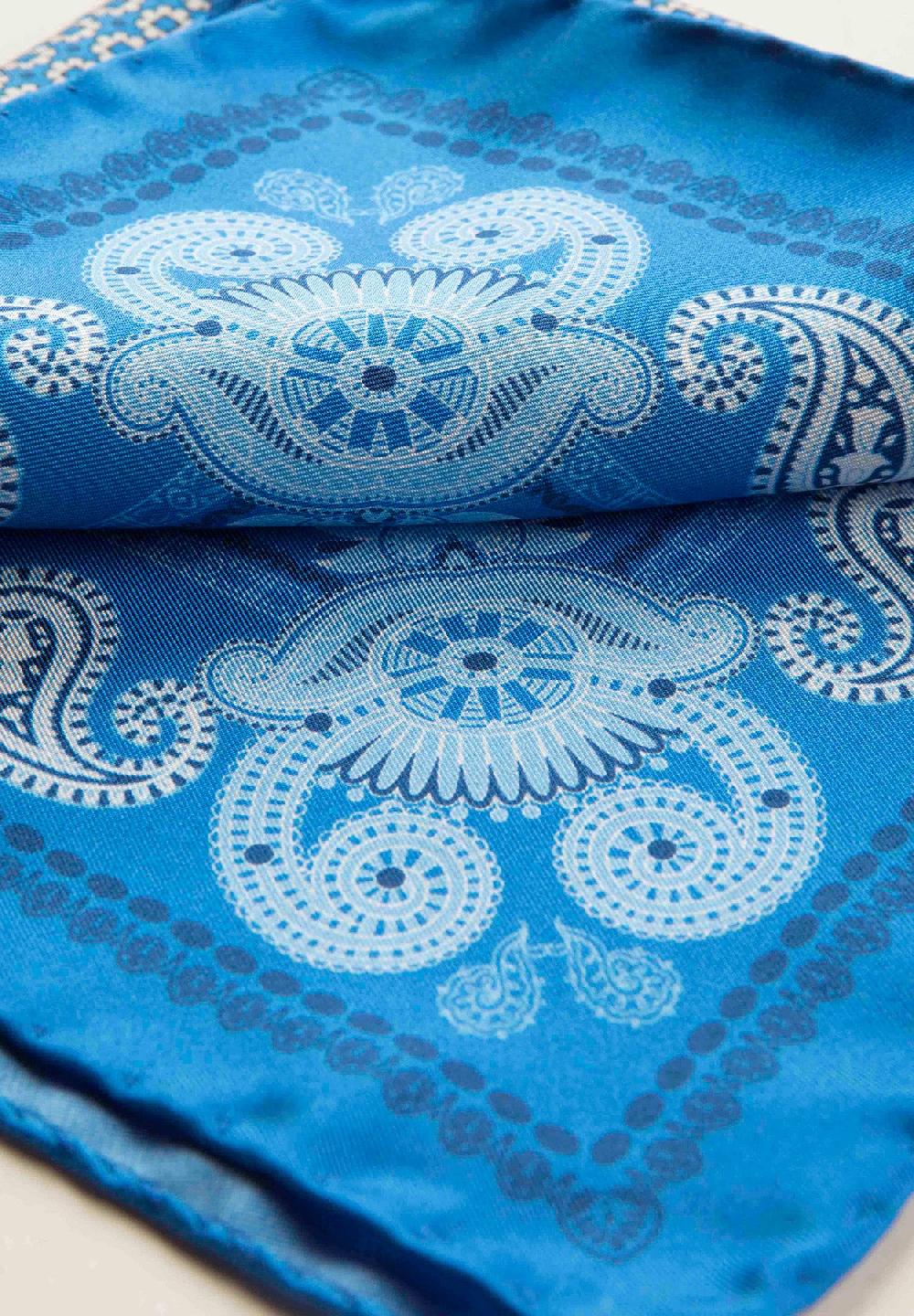 Angelico Pochette celeste azzurra fantasia cashmere seta Offerta migliore