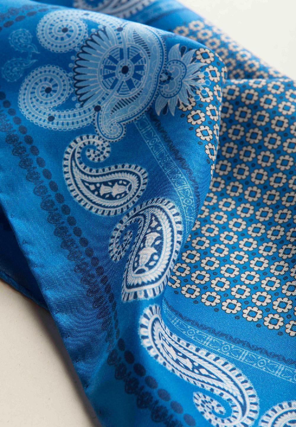 Angelico Pochette celeste azzurra fantasia cashmere seta Offerta migliore