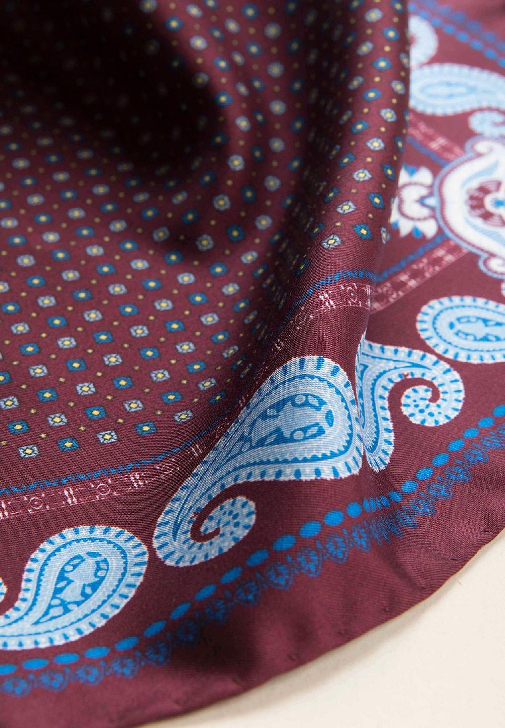 Angelico Pochette bordeaux azzurra fantasia cashmere seta Latest fashion