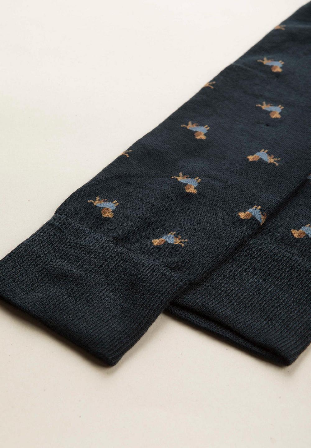 Angelico Calza blu scuro fantasia cani cotone stretch Ultimi tre giorni