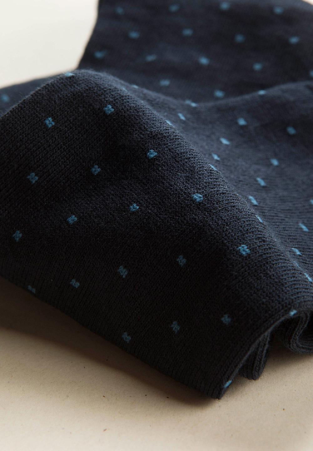 Angelico Calza blu scuro micro pois cotone stretch ACQUISTA ORA