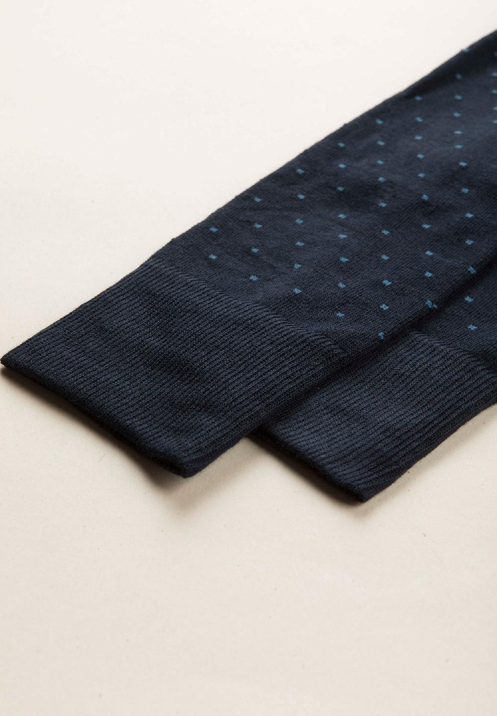 Angelico Calza blu scuro micro pois cotone stretch ACQUISTA ORA