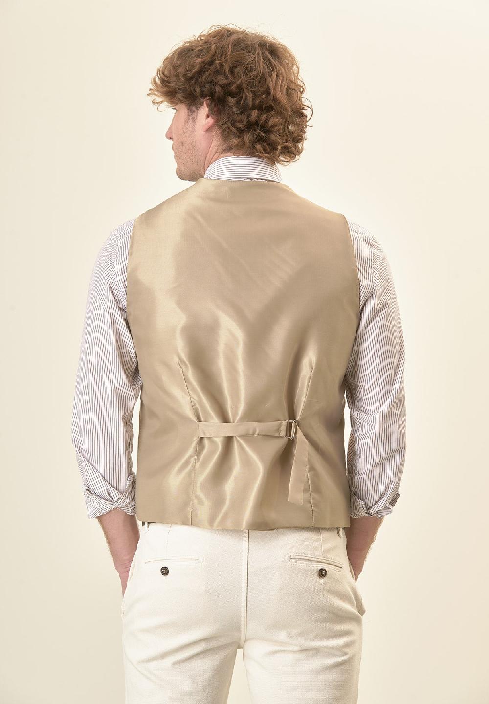 Angelico Gilet beige knickerbocker custom fit Fino al 55% di sconto