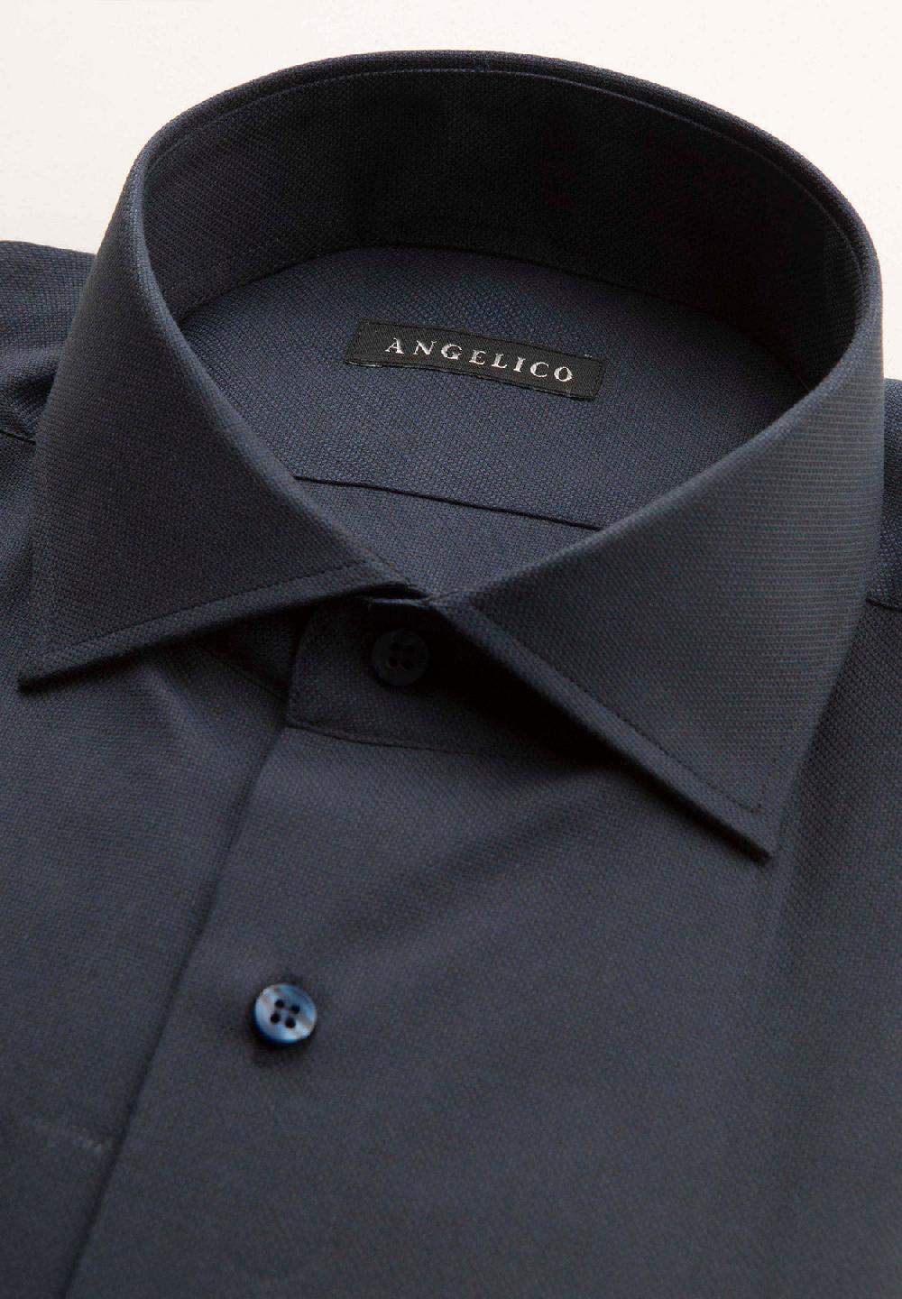 Angelico Camicia blu oxford cotone comfort fit Enormi sconti