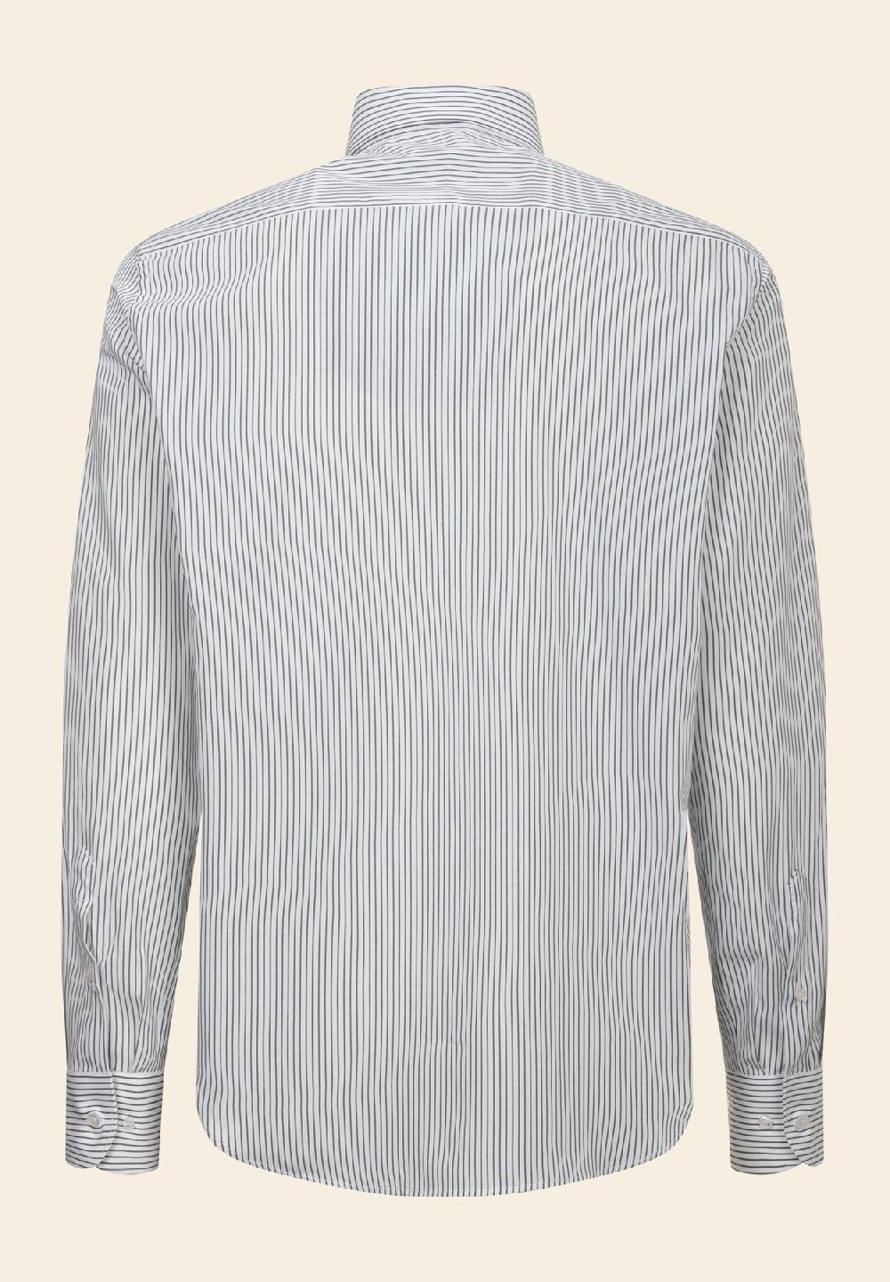 Angelico Camicia verde bianco rigata cotone regular fit Officina