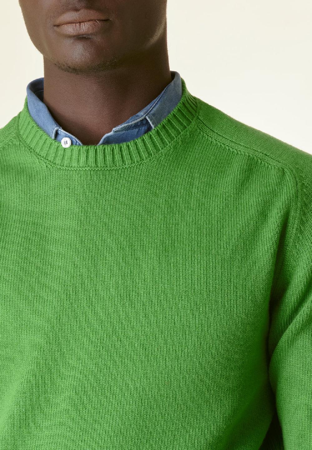 Angelico Maglia verde raglan bordi alti Esporta salva