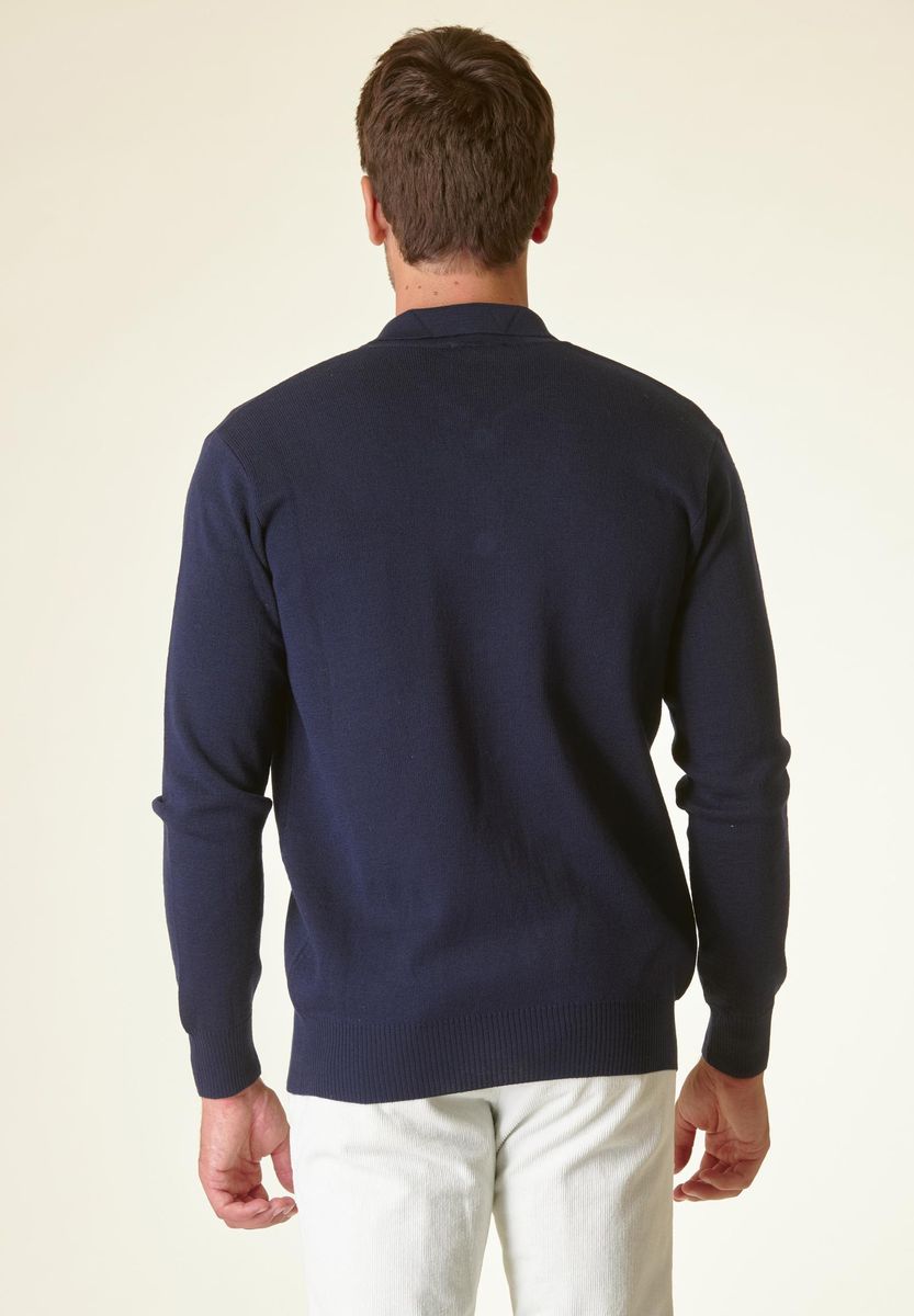 Angelico Giacca in maglia blu con taschini misto lana Qualità Garantita