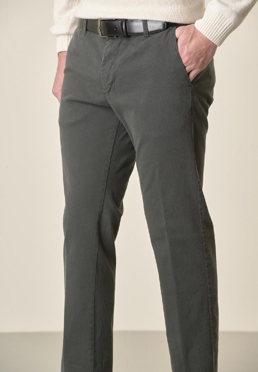 Angelico Pantalone piombo gabardina cotone stretch slim fit Shopping Online