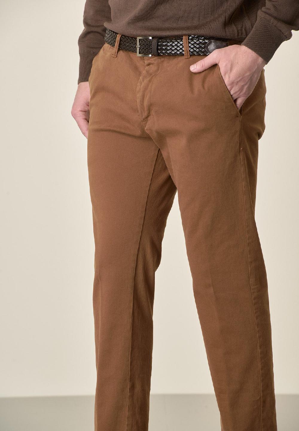 Angelico Pantalone cappuccino gabardina cotone stretch slim fit Affare Del Giorno