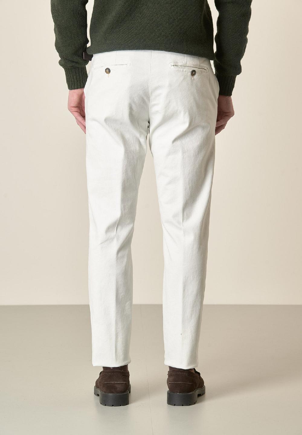 Angelico Pantalone panna gabardina cotone stretch slim fit Convenienza