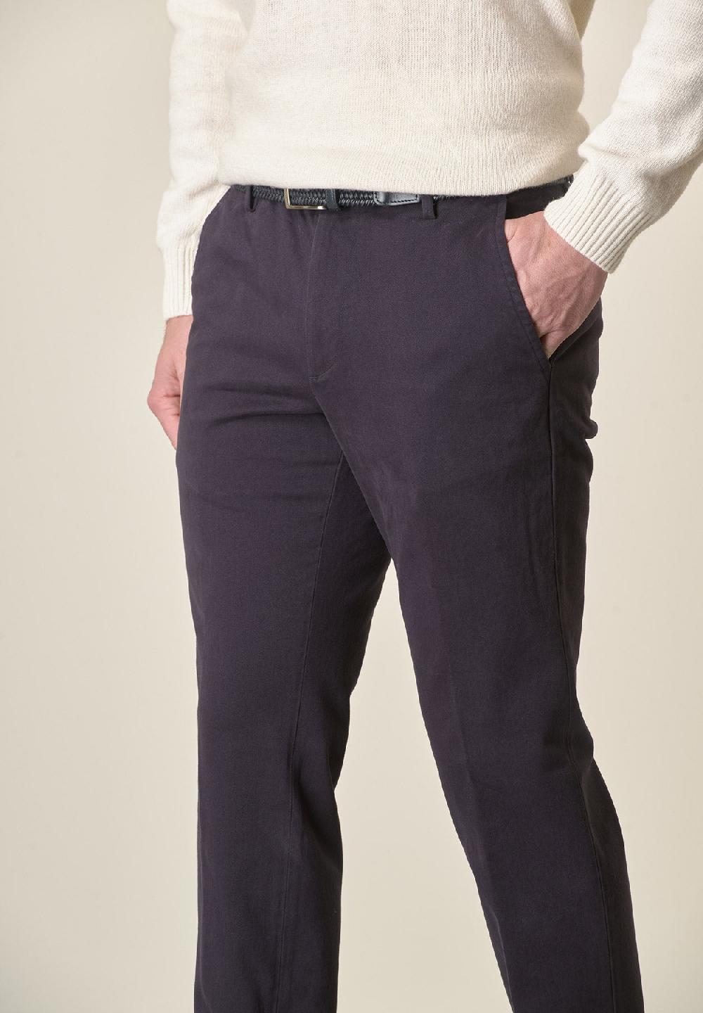 Angelico Pantalone blu sartoriale gabardina cotone regular fit Offerta