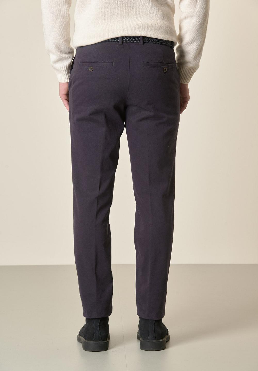 Angelico Pantalone blu sartoriale gabardina cotone regular fit Offerta