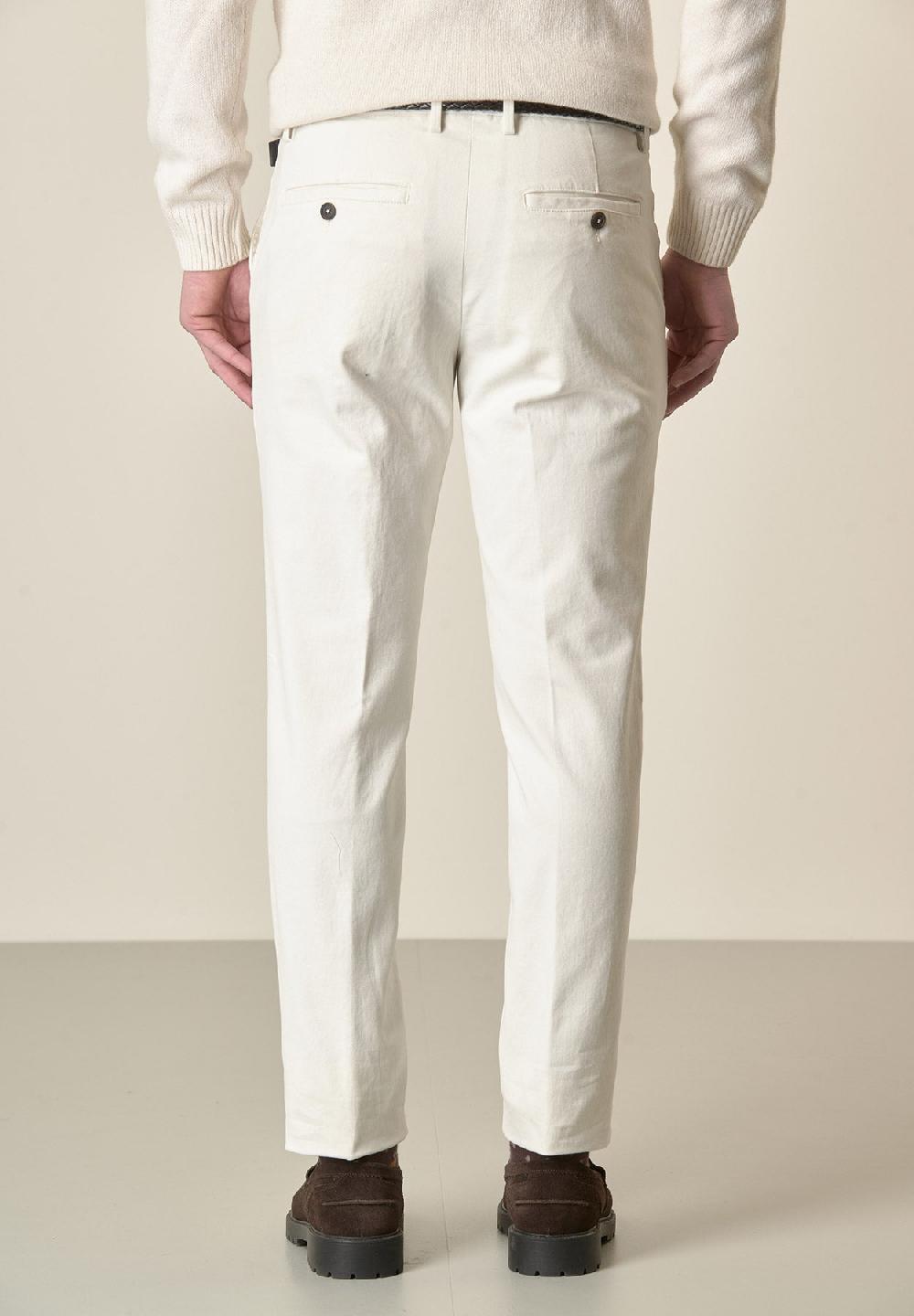 Angelico Pantalone burro sartoriale gabardina cotone regular fit Economico
