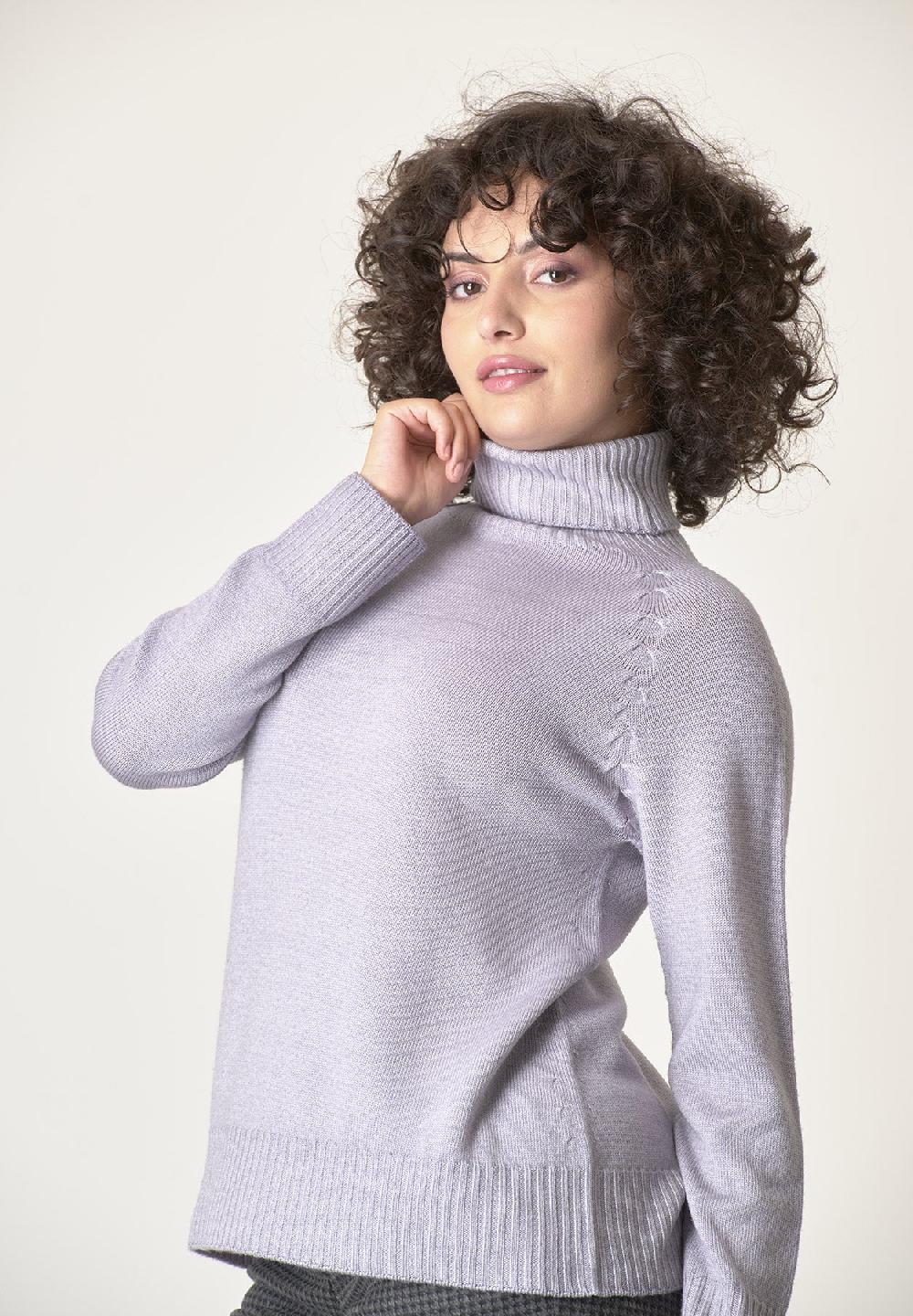 Angelico Dolcevita perla lana merinos treccia raglan Nuova