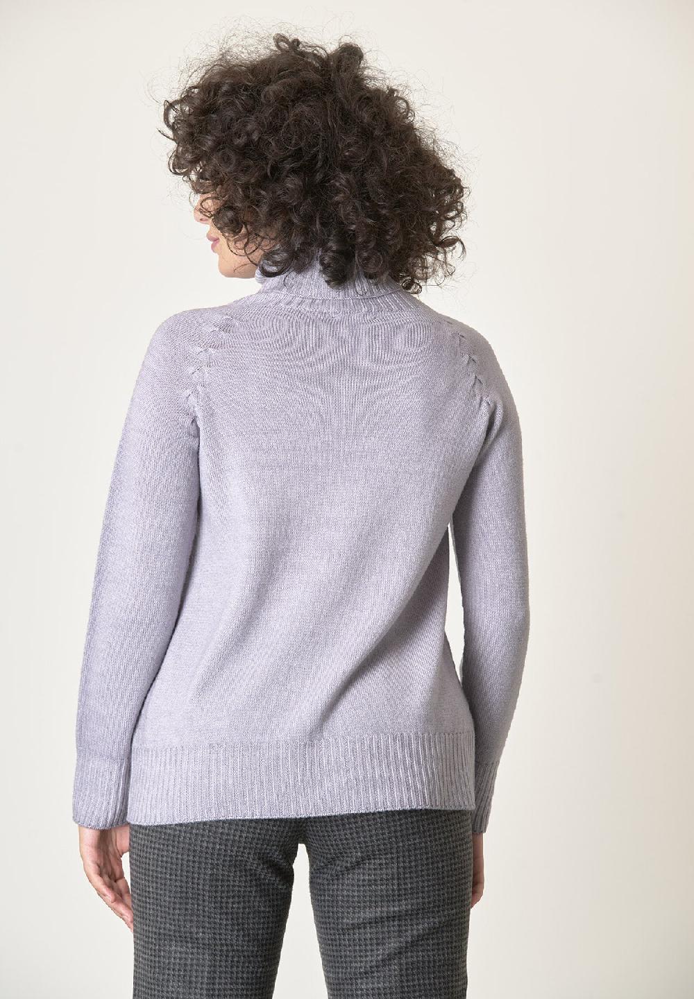 Angelico Dolcevita perla lana merinos treccia raglan Nuova