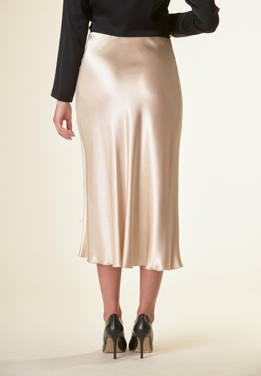 Angelico Longuette avorio satin svasata Fornitura limitata