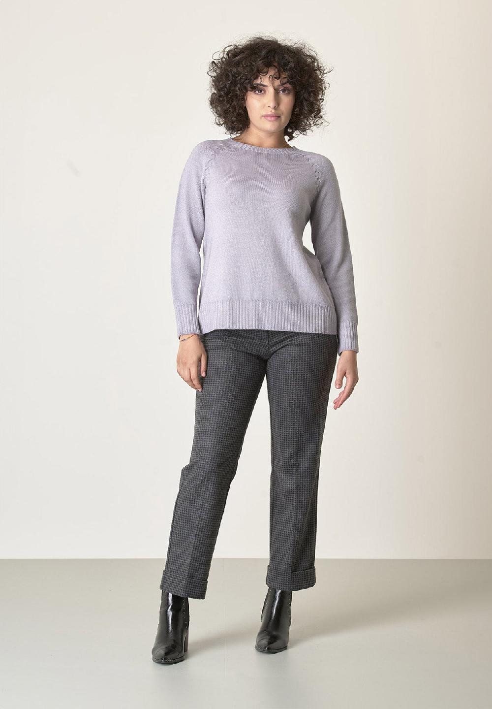 Angelico Girocollo perla lana merinos treccia raglan Offerta esclusiva
