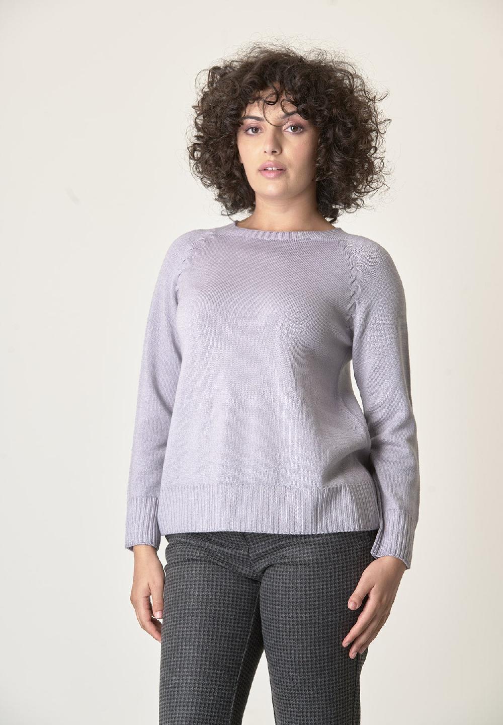 Angelico Girocollo perla lana merinos treccia raglan Offerta esclusiva