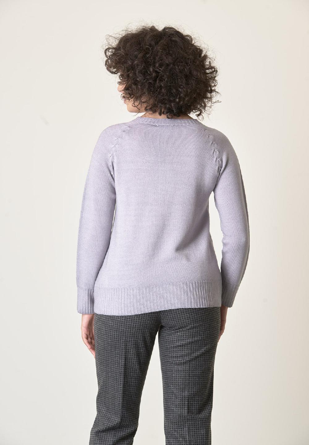 Angelico Girocollo perla lana merinos treccia raglan Offerta esclusiva