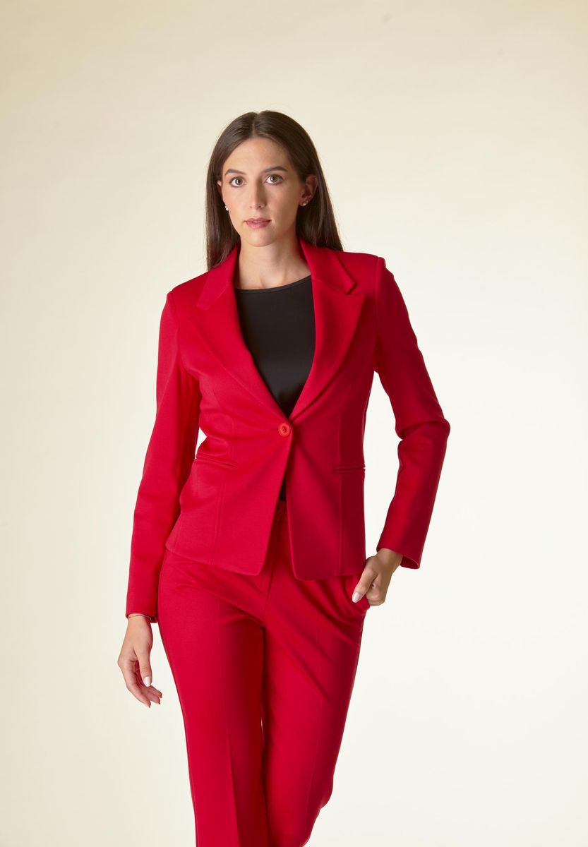 Angelico Giacca rossa 1 bottone sciancrata twill Black Friday