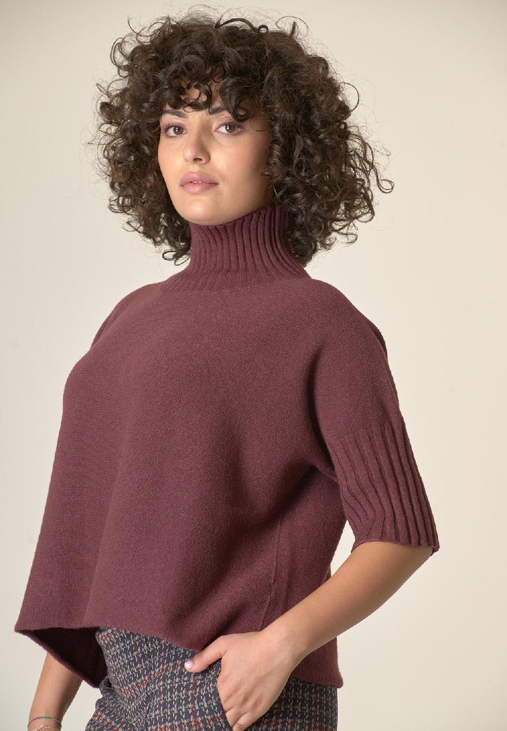 Angelico Lupetto bordeaux soft manica 3/4 Offerta natalizia