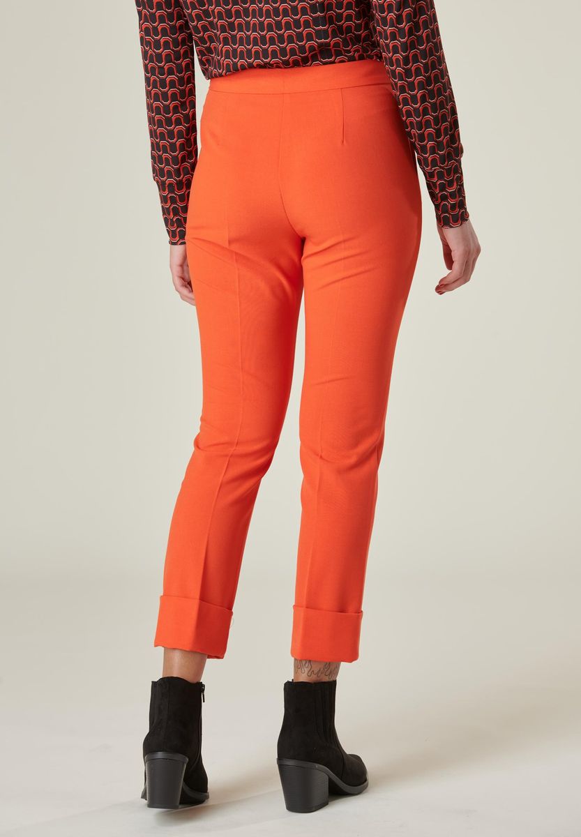 Angelico Pantalone arancio fondo bordo alto Vendita calda