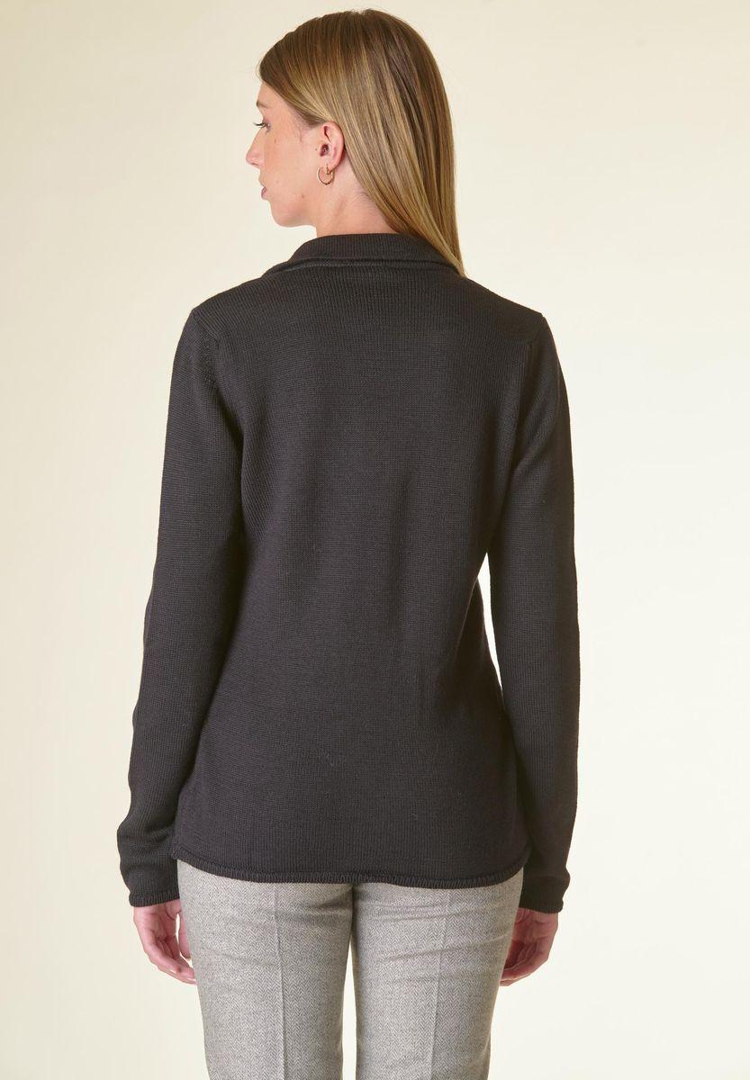 Angelico Cardigan nero 3 bottoni merino Lana-Gatto Latest fashion