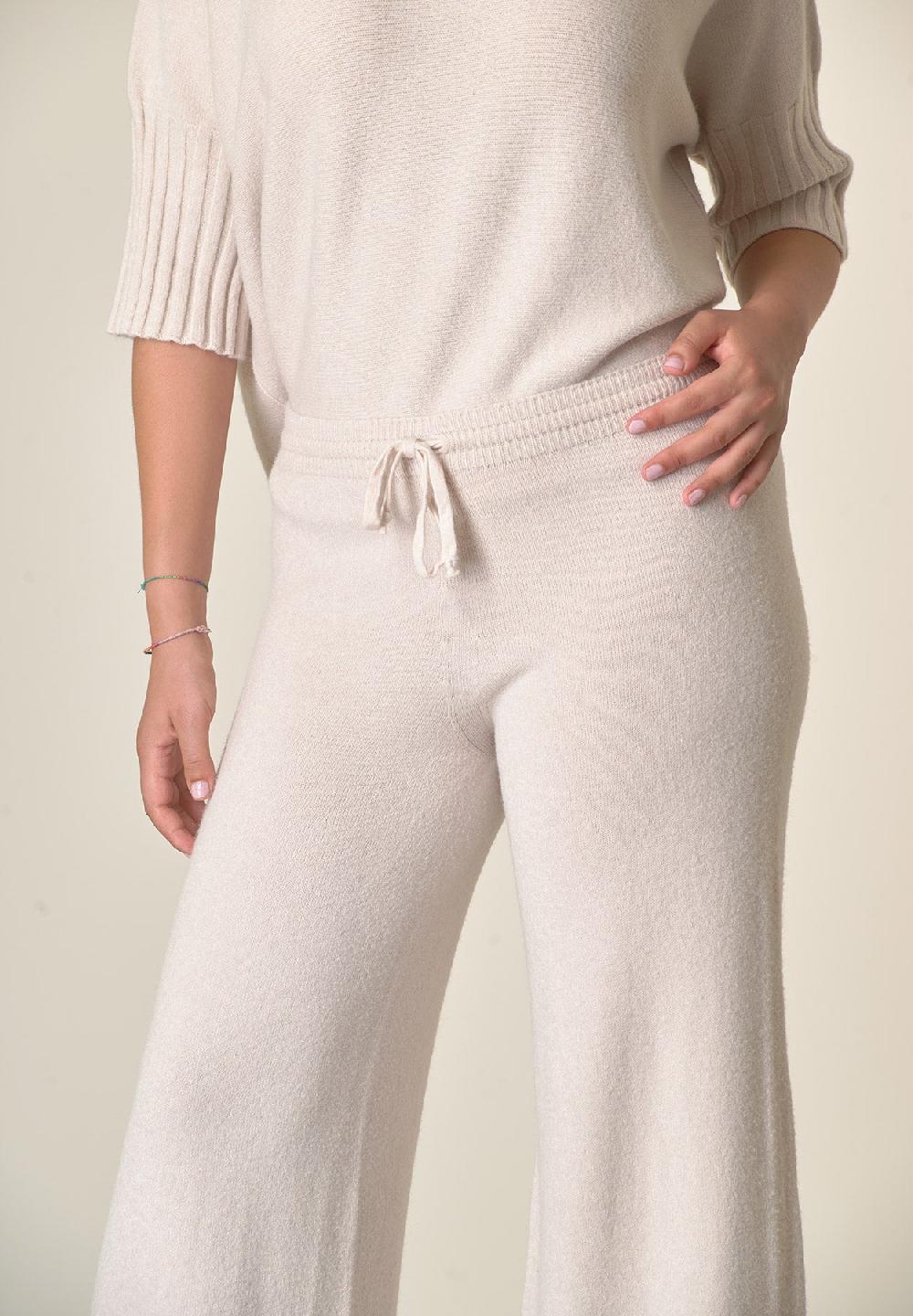 Angelico Pantalone avorio in maglia con coulisse Nuovi prodotti