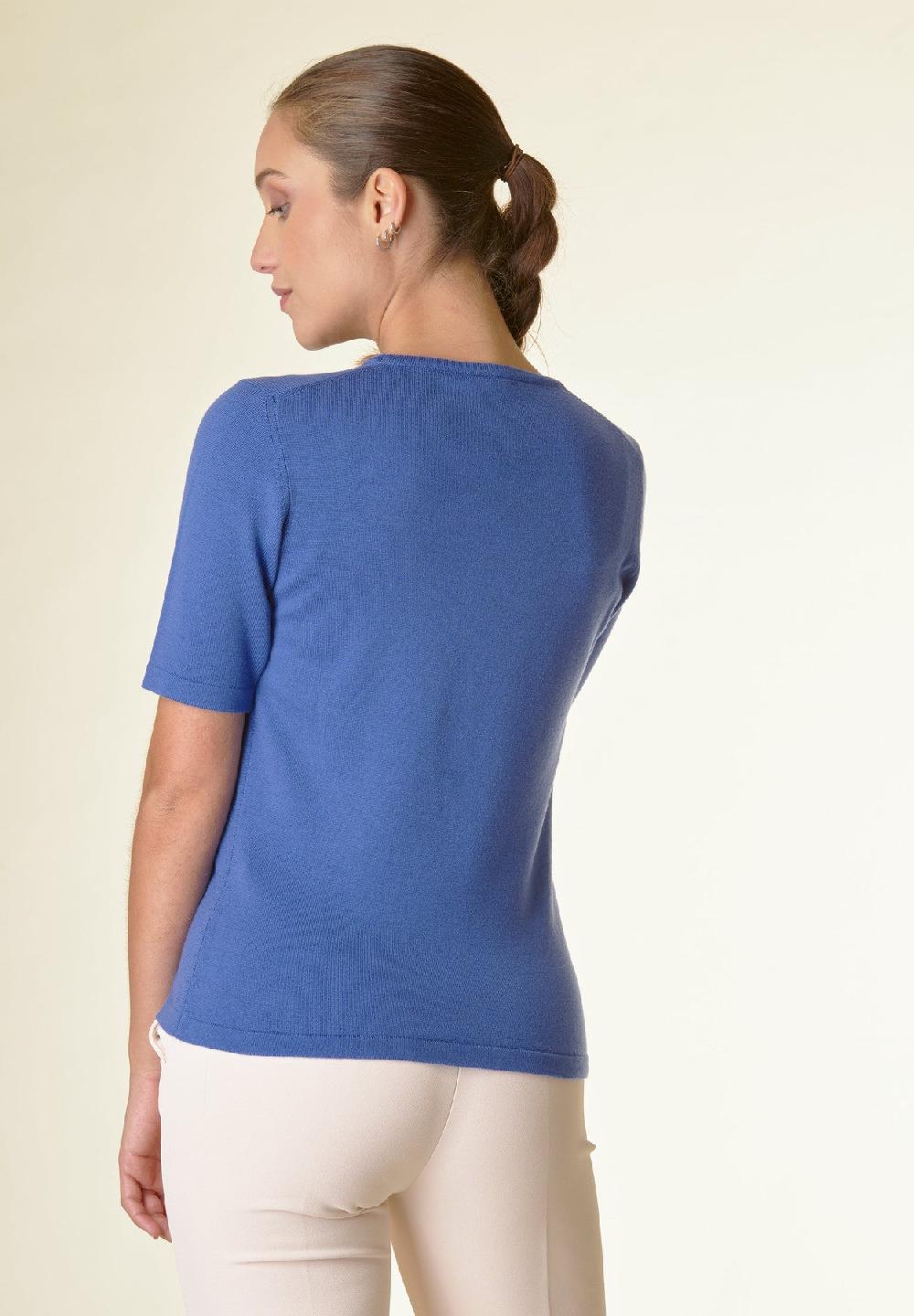 Angelico Maglia bluette mezza manica merinos Liquidazione