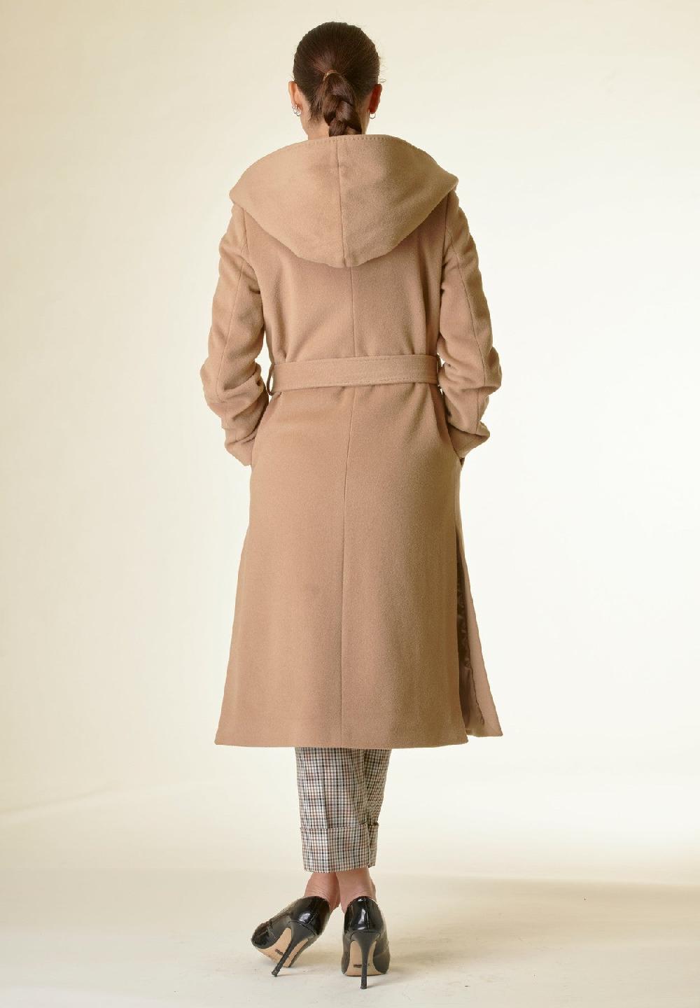 Angelico Cappotto cammello lana cashmere cappuccio Offerte giornaliere