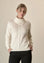 Angelico Maglia panna collo spaccato treccia misto cashmere Rilascio limitato