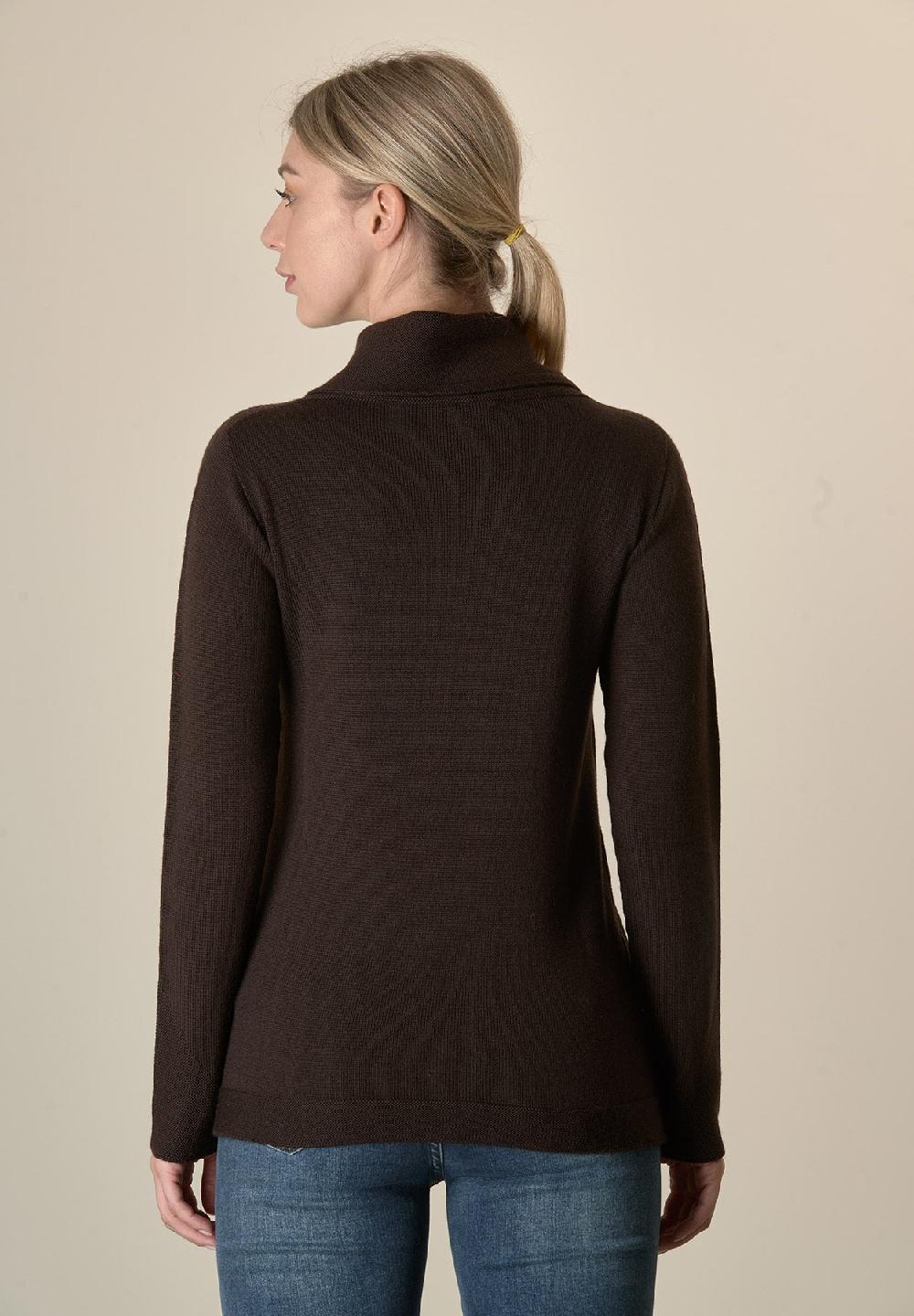 Angelico Maglia moro collo anello operata lana merinos Fino al 60% di sconto