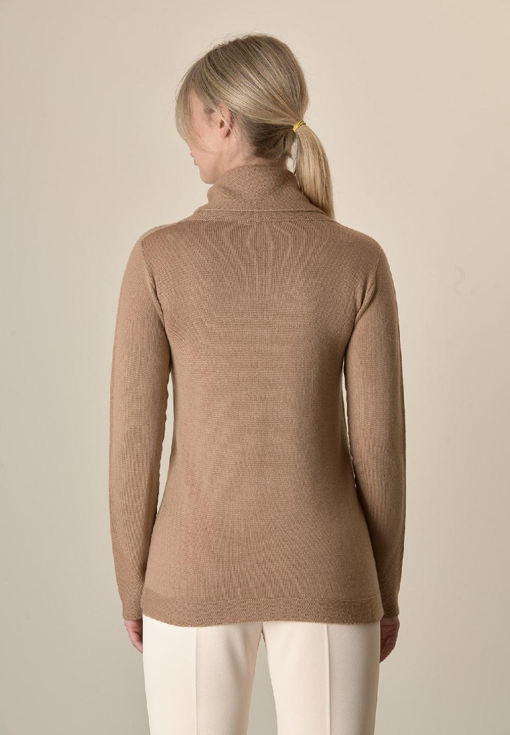 Angelico Maglia cammello collo anello operata lana merinos Fino al 65% di sconto