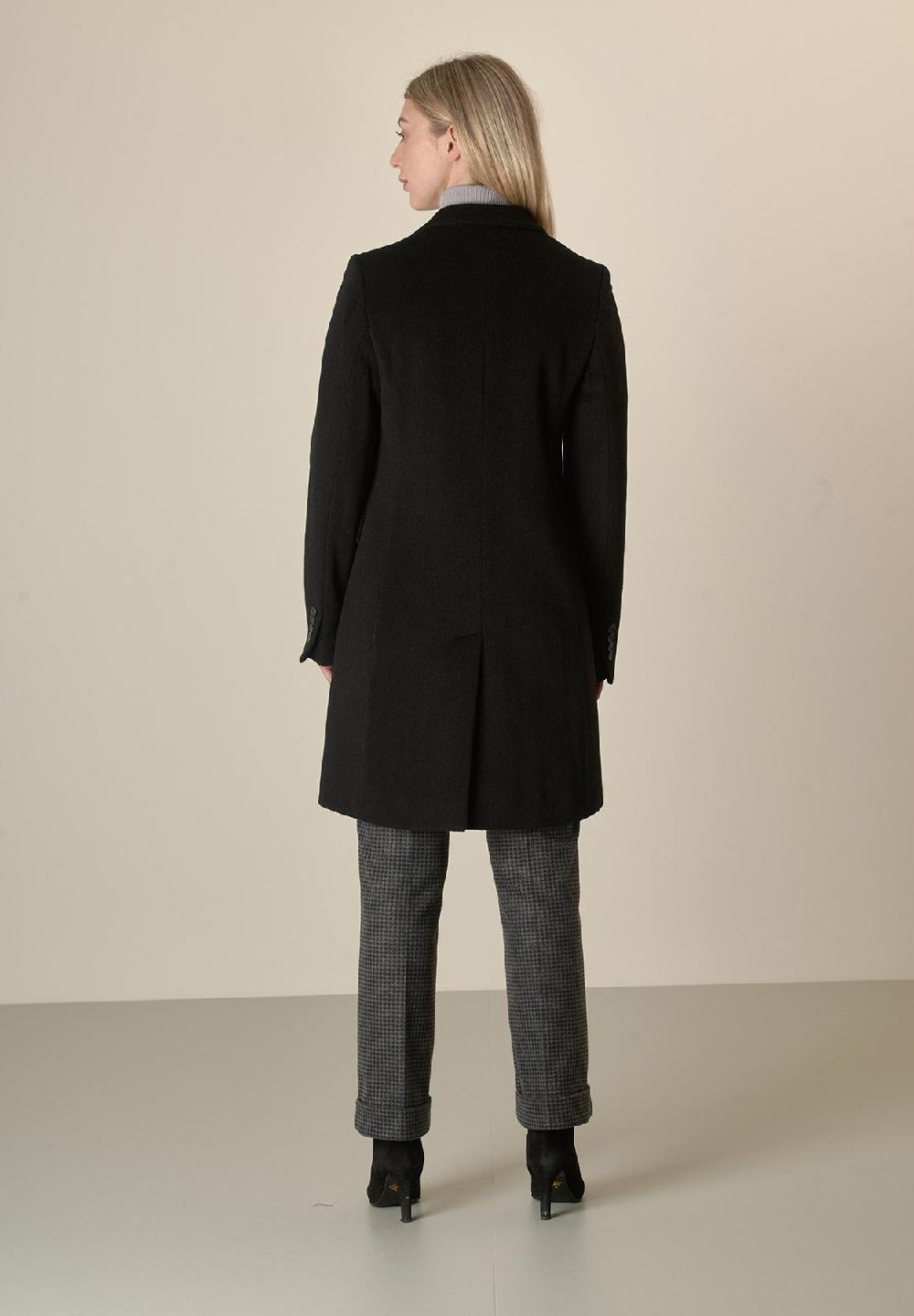 Angelico Cappotto nero baronetto lana vergine cashmere Only for today