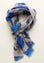 Angelico Stola grigia blu fantasia astratta lana frange In vendita