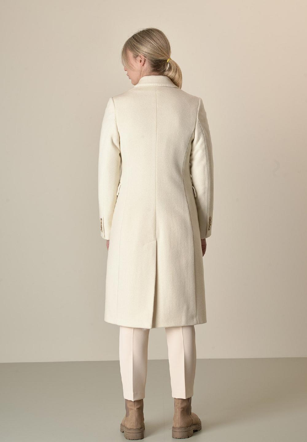 Angelico Cappotto panna doppiopetto lana cashmere Pezzi Unici