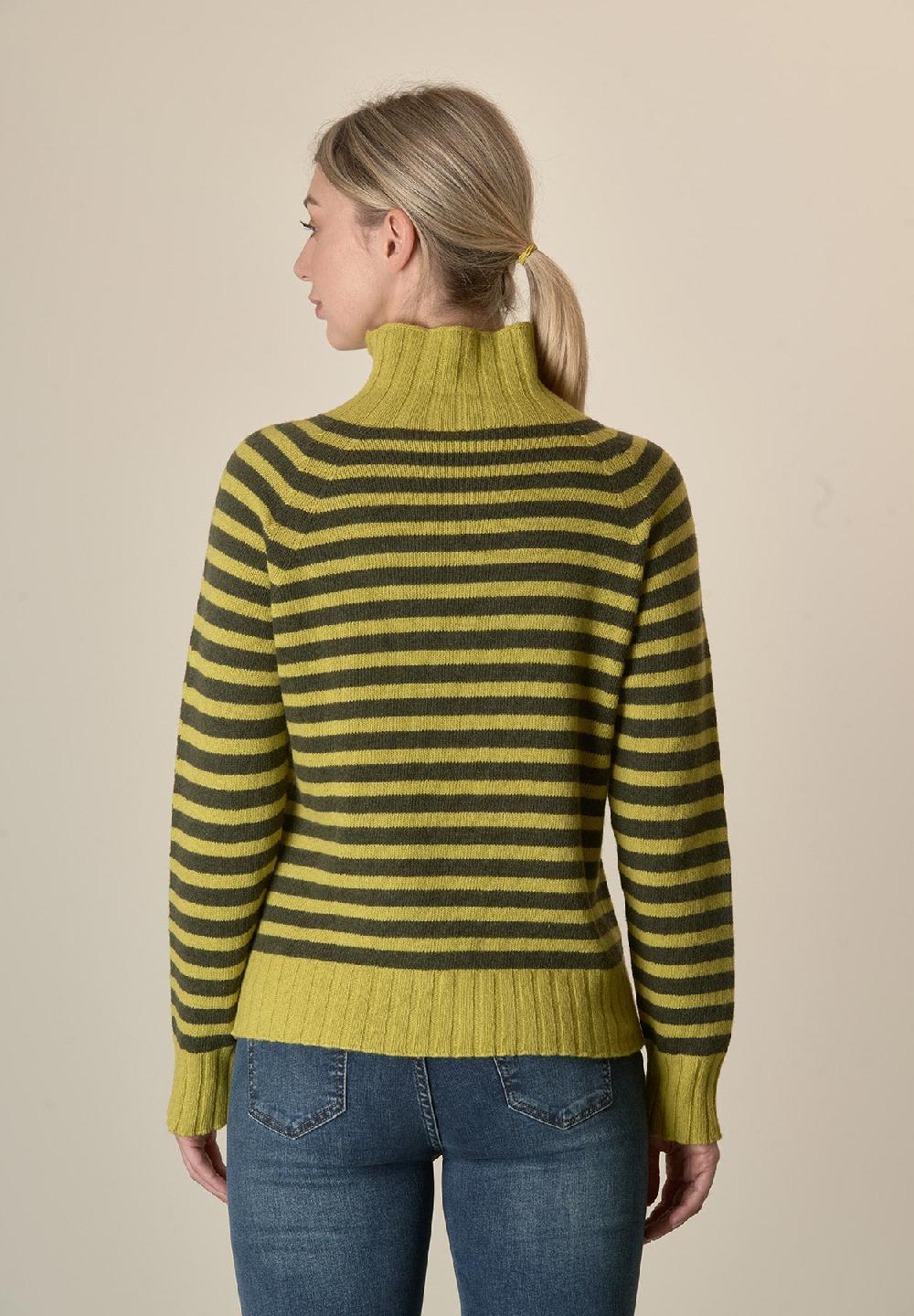 Angelico Lupetto gialla righe misto cashmere Fino Al -60%
