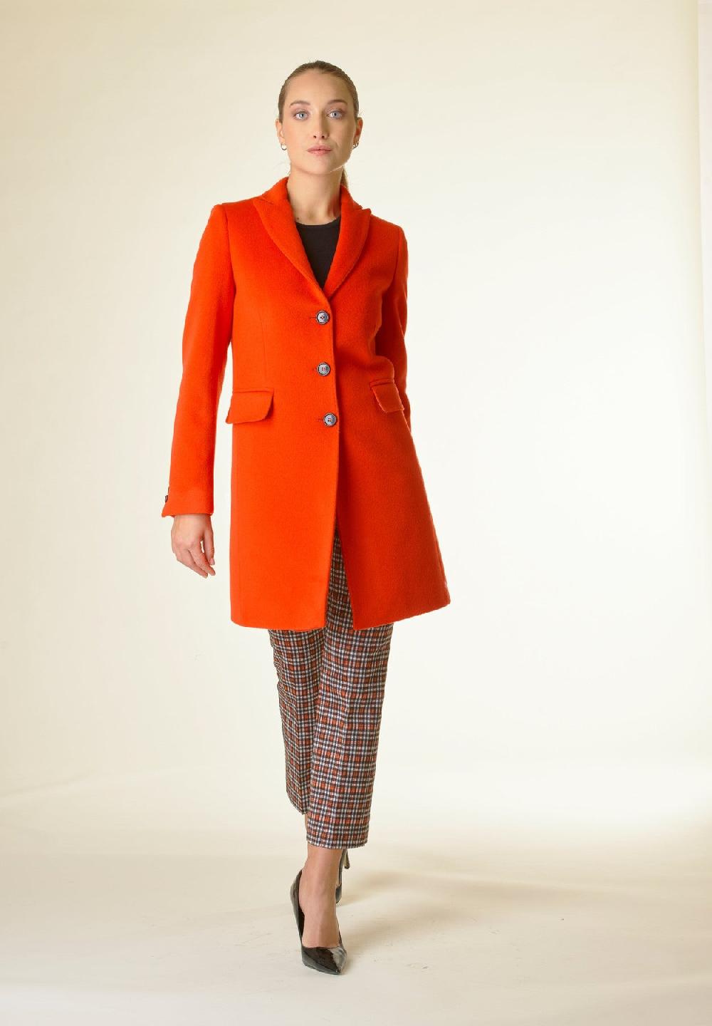 Angelico Cappotto arancione corto lana cashmere