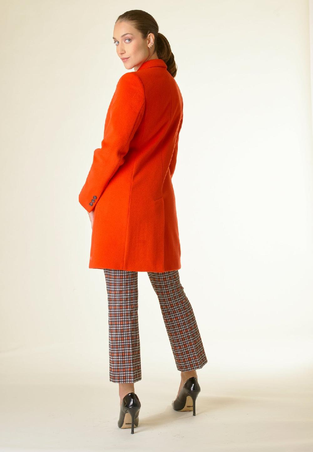 Angelico Cappotto arancione corto lana cashmere In Vendita